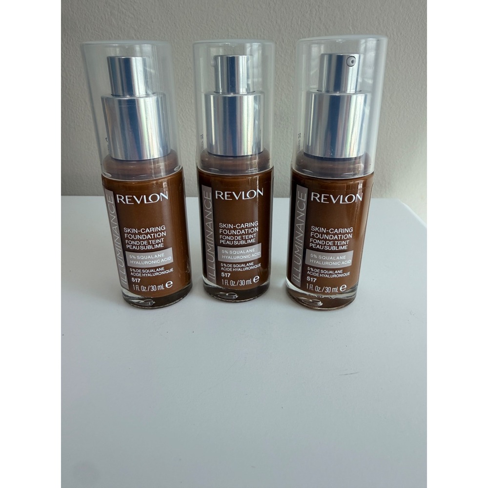 Revlon Illuminance Foundation Women 1oz 517 Deep Bronze 3pk Squalane NWT
